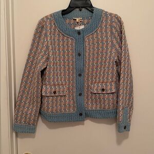 Bespoke Napa Valley Pink and Beige Woven Sweater